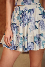 Load image into Gallery viewer, Gia Flower Printed Tiered Skort - Blue Floral