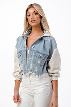 Load image into Gallery viewer, Lennox Contrast Denim Jacket - Oatmeal