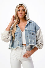 Load image into Gallery viewer, Lennox Contrast Denim Jacket - Oatmeal