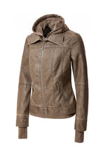 Load image into Gallery viewer, Anna Faux Leather Jacket -Khaki