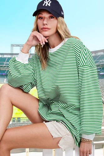 Claire Striped Top - Green
