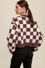 Load image into Gallery viewer, Lea Gingham Sweater Crop Cardigan - 2 Colors