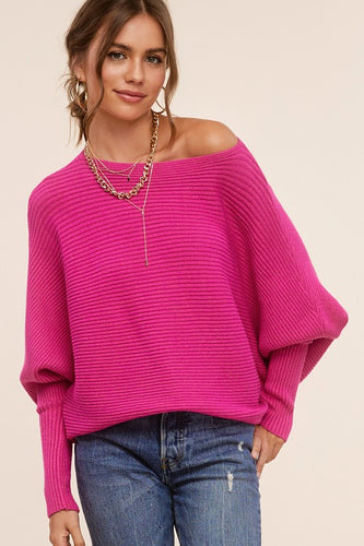 Mae Slouchy Sweater - Pink or Black