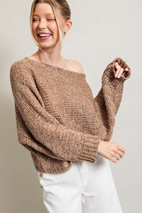 Hanna Loose Fit Knit Top - Mocha