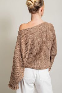 Hanna Loose Fit Knit Top - Mocha