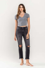 Load image into Gallery viewer, Wyatt High Rise Stretch Distressed Crop Slim Straight