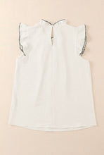 Load image into Gallery viewer, Gia Ruffled Sleeveless Top- White