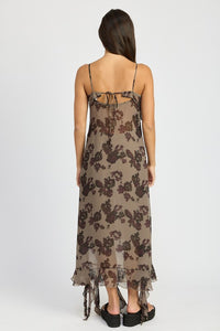 Florence Floral Ruffle Maxi Dress-Plum