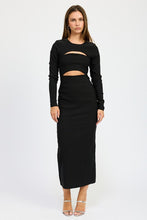 Load image into Gallery viewer, Miranda Cut Out Midi Dress-Black