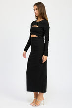 Load image into Gallery viewer, Miranda Cut Out Midi Dress-Black