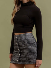 Load image into Gallery viewer, Harper Button Down Tweed Mini Skirt