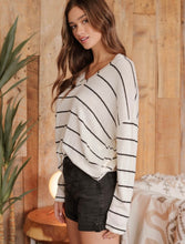 Load image into Gallery viewer, Flora Stripe Long Sleeve Knit Top