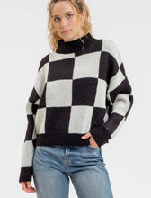 Load image into Gallery viewer, Calliope Checkered Mock Neck Knit Sweater