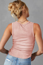 Load image into Gallery viewer, Gemma Ruched Side Tank Top- Apricot Pink