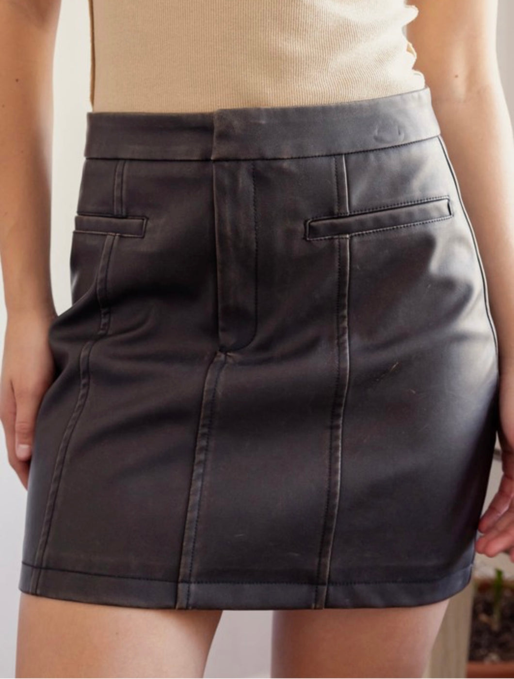 Nikki Faux Leather Mini Skirt