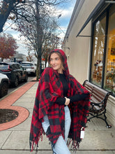 Load image into Gallery viewer, Plaid Ruana Hoodie