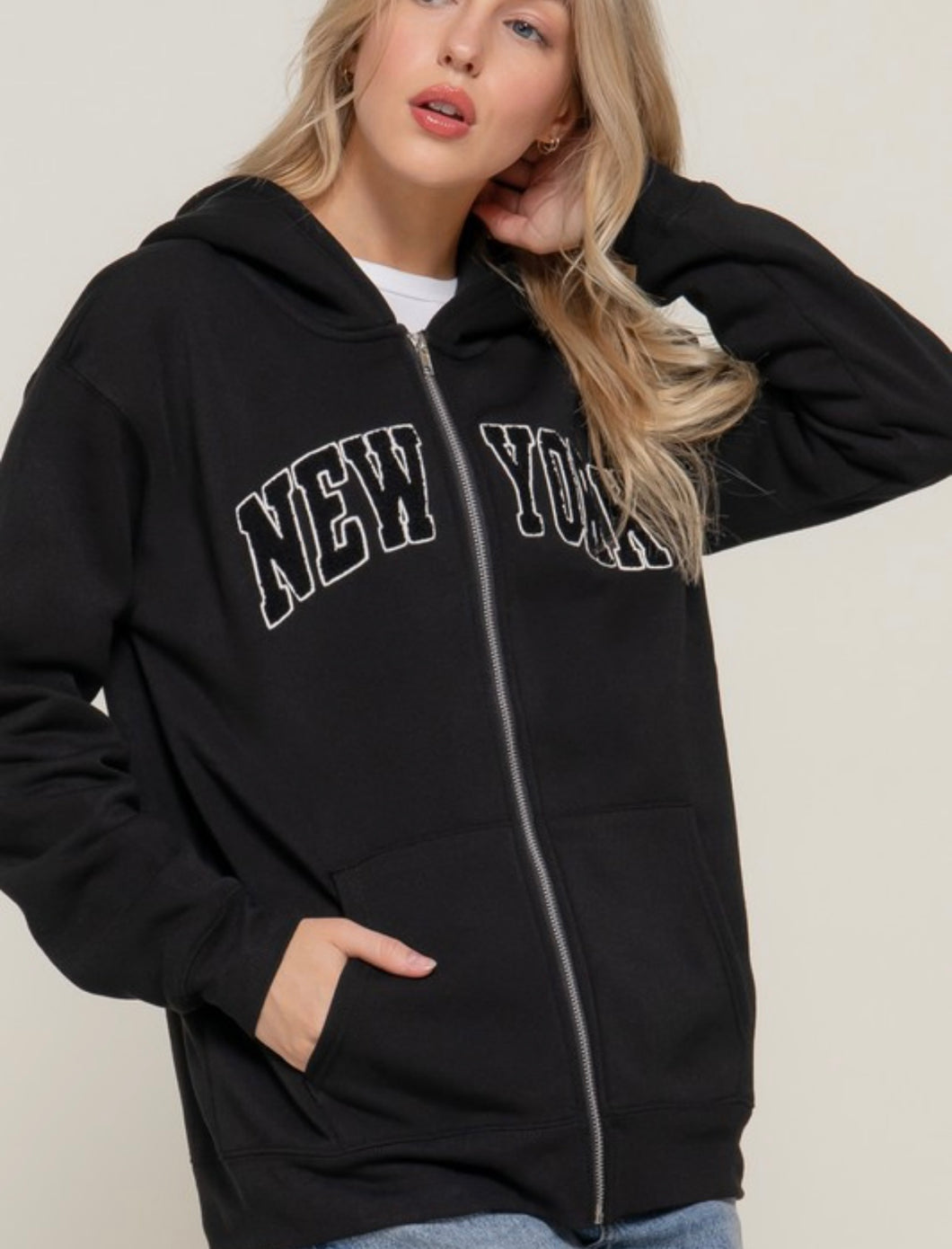 New York Zip Up Hoodie