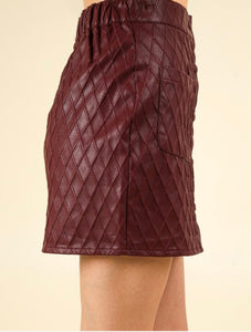 Ester Textured Faux Leather Mini Skirt