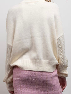 Lorna Bow Detail Cable Knit Sweater