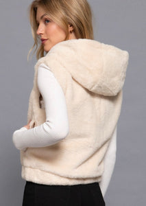 Kiersten Faux Fur Hooded Vest- 2 Colors