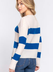 Avery Round Neck Stripe Sweater