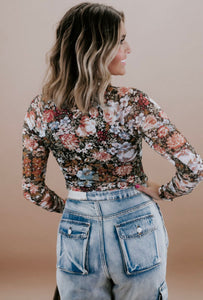 Lyndsay Floral Mesh Blouse- Floral Mix