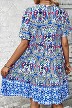 Load image into Gallery viewer, Skylar bohemian Ruffle Trim Mini Dress- Blue