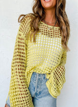 Load image into Gallery viewer, Harper Crochet Bell Sleeve Sweater - Yellow