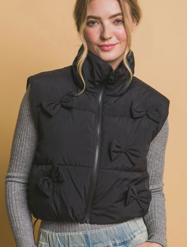 Celia Bow Puffer Vest