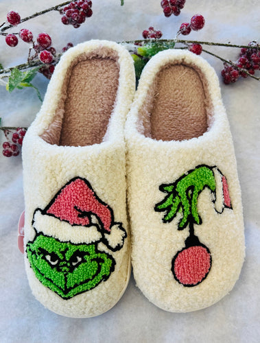 Grinch Fleece Slippers