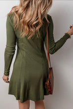 Load image into Gallery viewer, Gracey Rib Knit Long Sleeve Mini Dress- Green