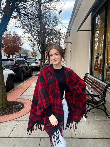 Plaid Ruana Hoodie