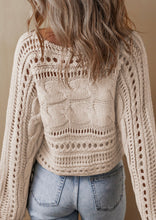 Load image into Gallery viewer, Skylar Cable Knit Cropped Sweater- Smoke Grey