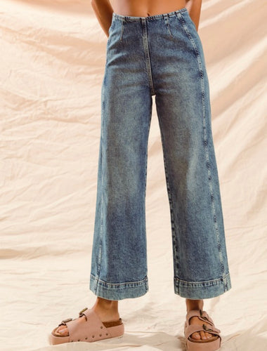 Dana Mid Rise Wide Leg Denim Jeans