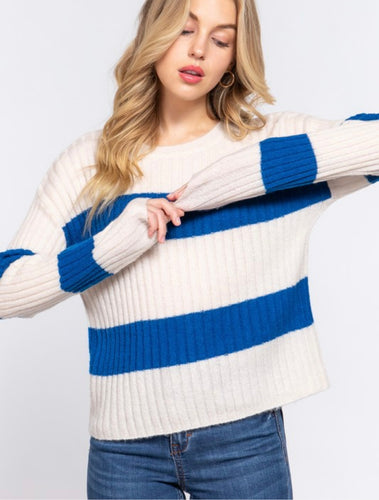 Avery Round Neck Stripe Sweater