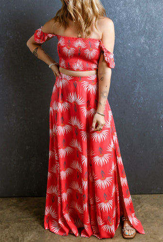 Letitia Maxi Skirt- Red Floral