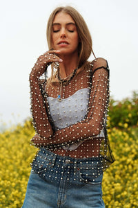 Veronica Bead & Pearl Embellished Top- 2 Colors