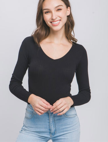 Natalie long Sleeve Bodysuit - 2 Colors