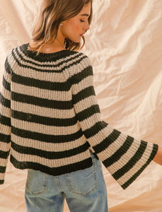 Tammy Eyelet Stripe Sweater Top