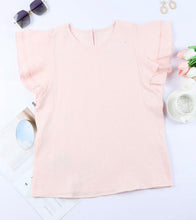 Load image into Gallery viewer, Layla Textured Ruffled Sleeve Top- Pink