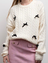 Load image into Gallery viewer, Lorna Bow Detail Cable Knit Sweater