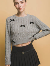 Load image into Gallery viewer, Annette Cropped Bow Sweater