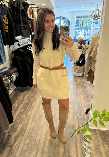 Mindy Mock Neck Sweater Dress