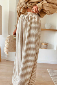 Brigitta Wide Leg Pants- Khaki