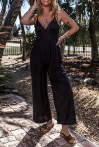 Sophie Wide Leg Cami Jumpsuit- Black