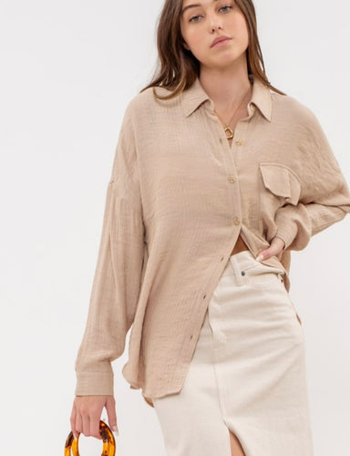 Emery Lightweight Button Down Top