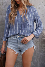 Load image into Gallery viewer, Vicky Striped Long Sleeve Top- Blue