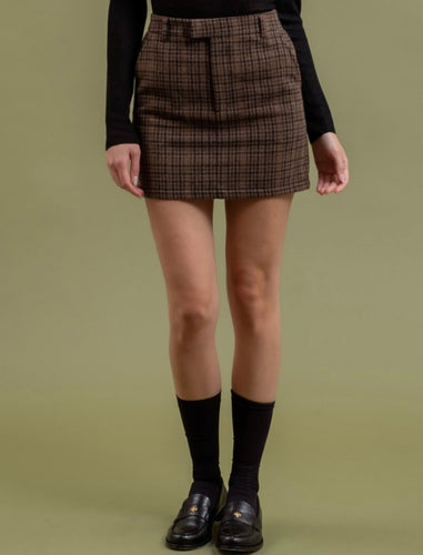 Avery Plaid Zipper Mini Skirt