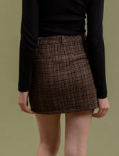 Load image into Gallery viewer, Avery Plaid Zipper Mini Skirt