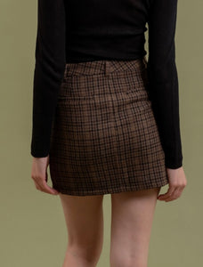 Avery Plaid Zipper Mini Skirt